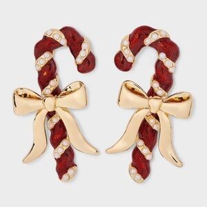 NWT - Sugarfix x Baublebar Candy Cane Earrings. Christmas Earrings